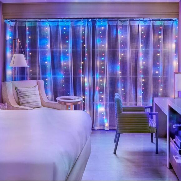 300Led Cuttable Curtain String Lights 3 X 3m with Remote marriage (Colorful) - Picture 1 of 4